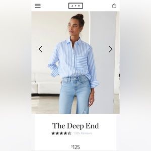 AYR The Deep End XS in light blue stripe NWT